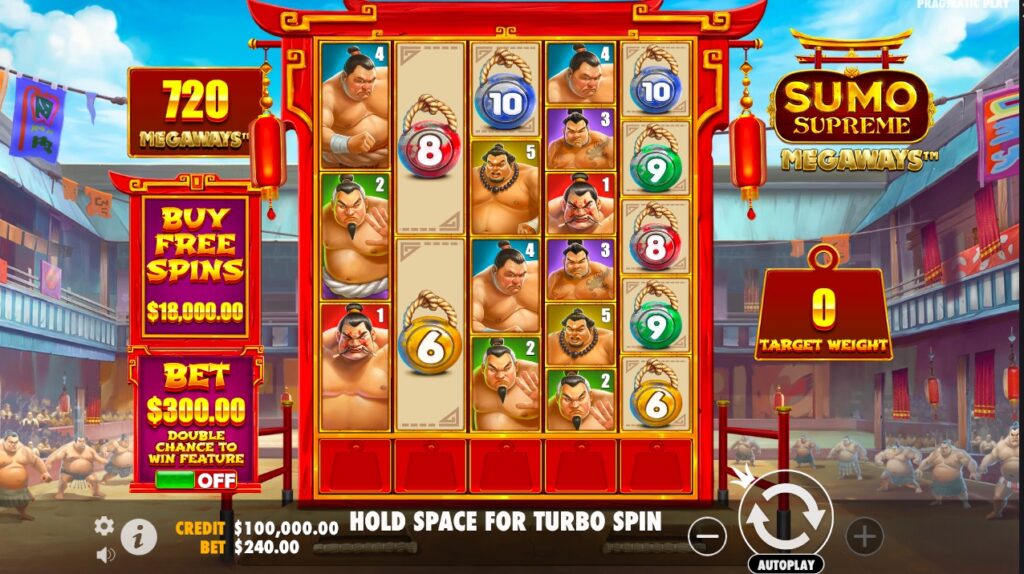 Sumo Supreme Megaways slot gameplay