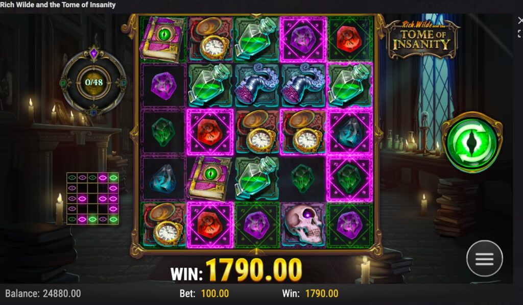 Rich Wilde and the Tome of Insanity huge slot win
