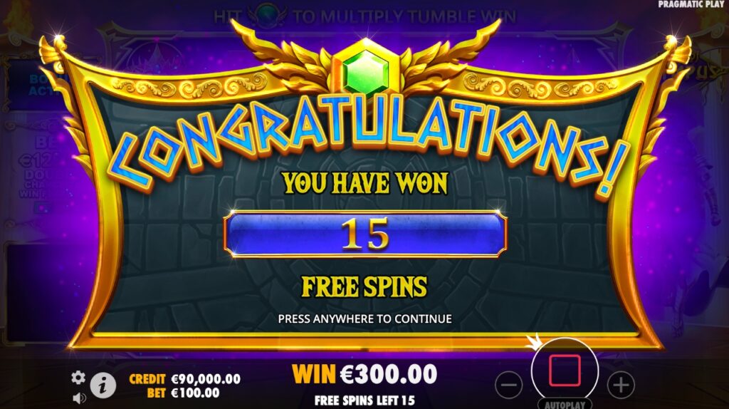Gates Of Olympus free spins bonus feature