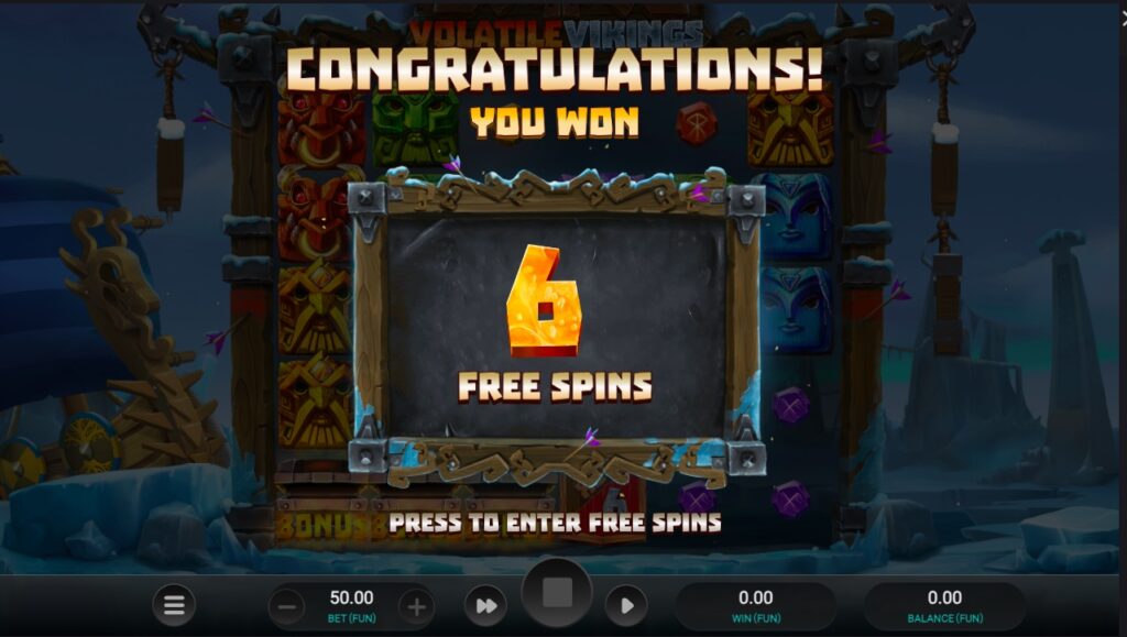 Volatile Vikings free spins bonus round