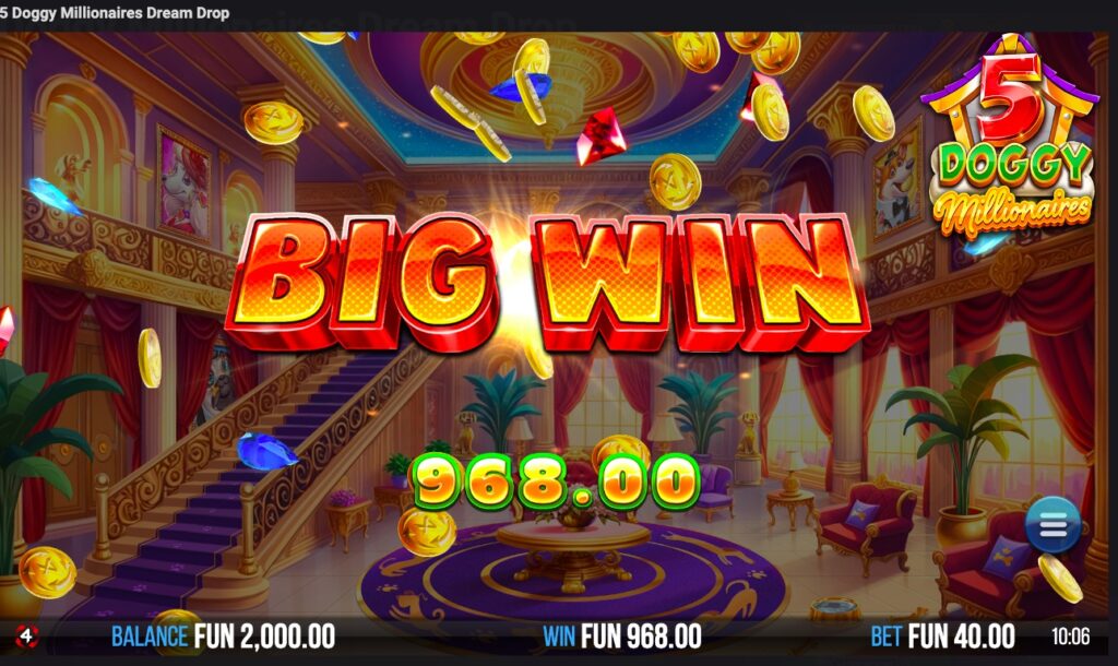 5 Doggy Millionaires Dream Drop huge slot win