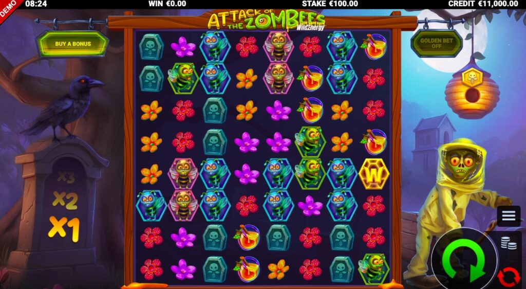 Attack of the Zombees WildEnergy slot gameplay