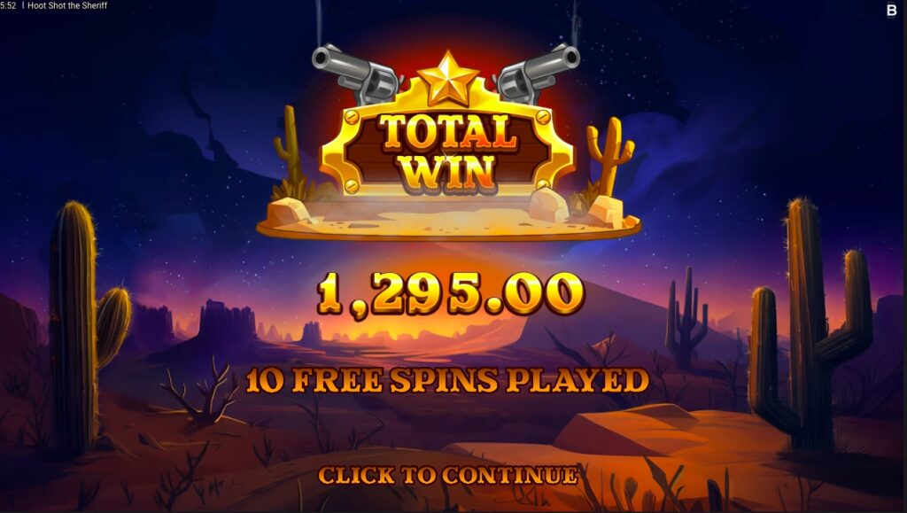 Hoot Shot The Sheriff huge slot win