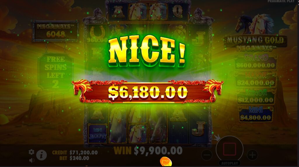 Mustang Gold Megaways huge slot win