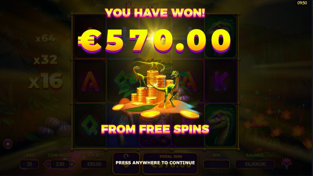 Raptor DoubleMax huge slot win