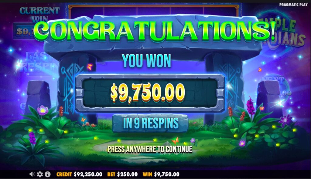 Temple Guardians total win 