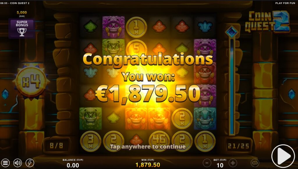 Coin Quest 2 huge slot win