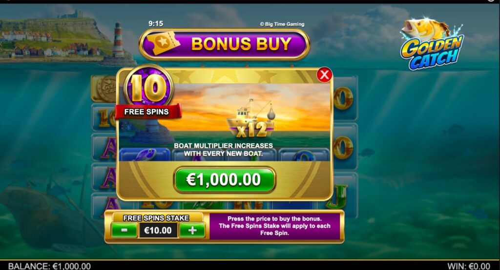Golden Catch bonus buy options