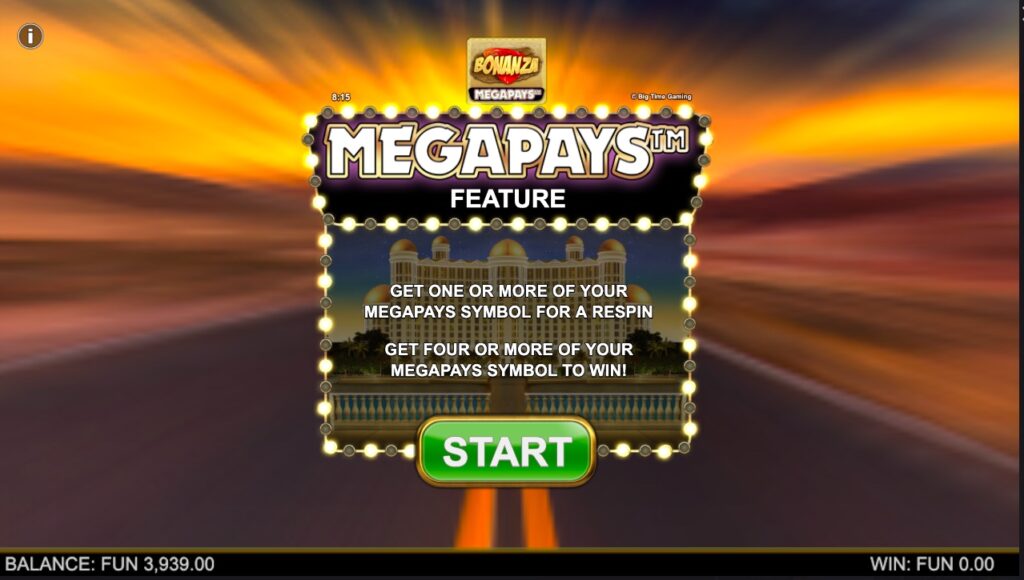 Bonanza Megapays bonus feature gameplay