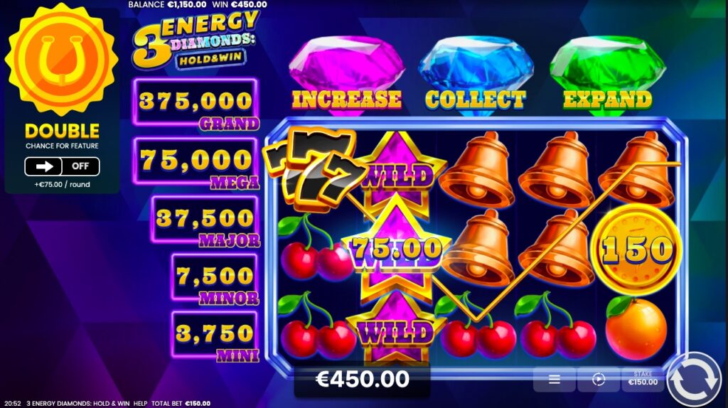 3 Energy Diamonds bonus feature gameplay