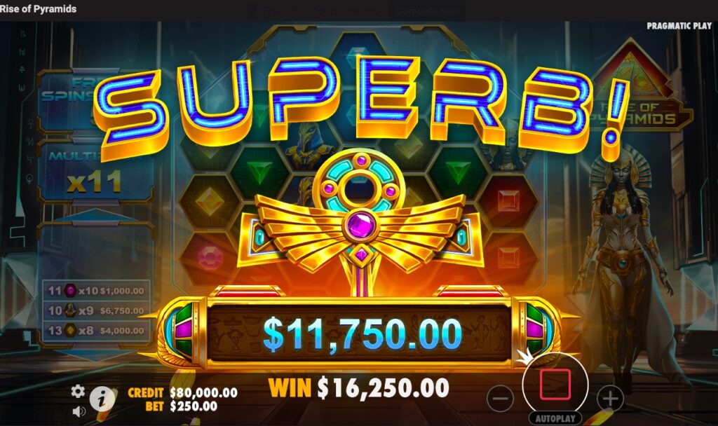 Rise of Pyramids huge slot win