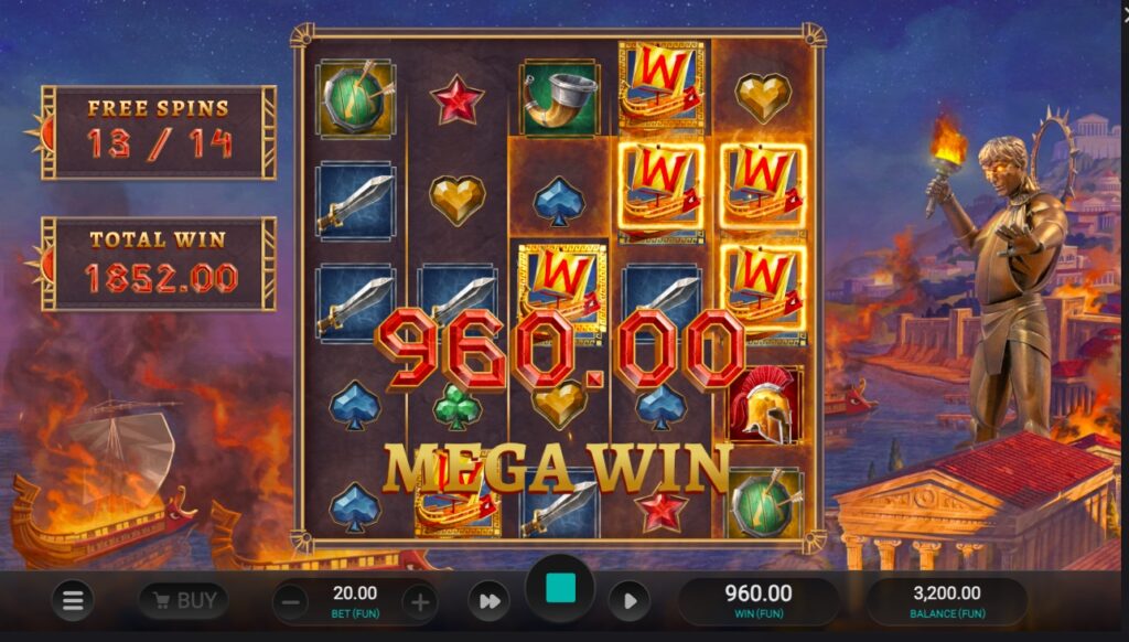 Helio's Fury free spins gameplay