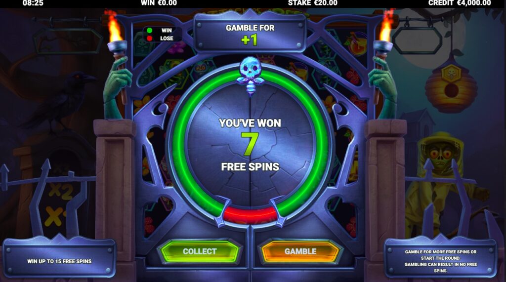 Attack of the Zombees WildEnergy free spins slot feature