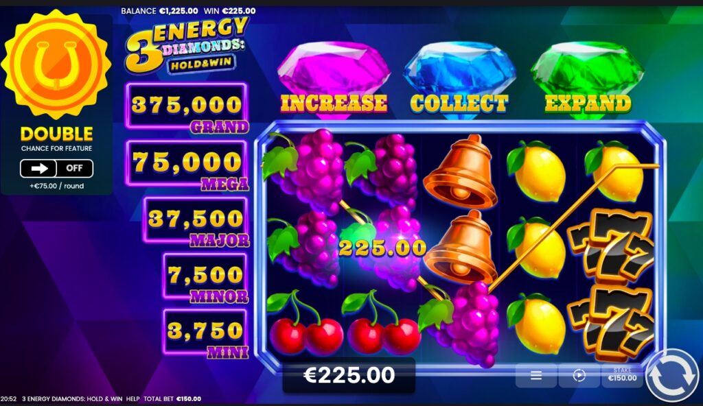 3 Energy Diamonds huge slot win