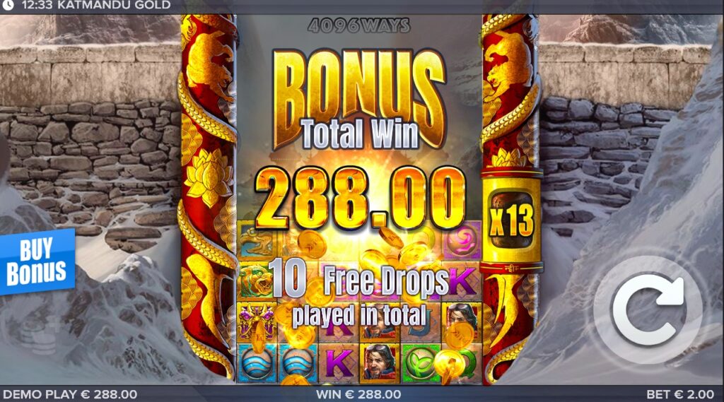 Katmandu Gold huge bonus feature slot win