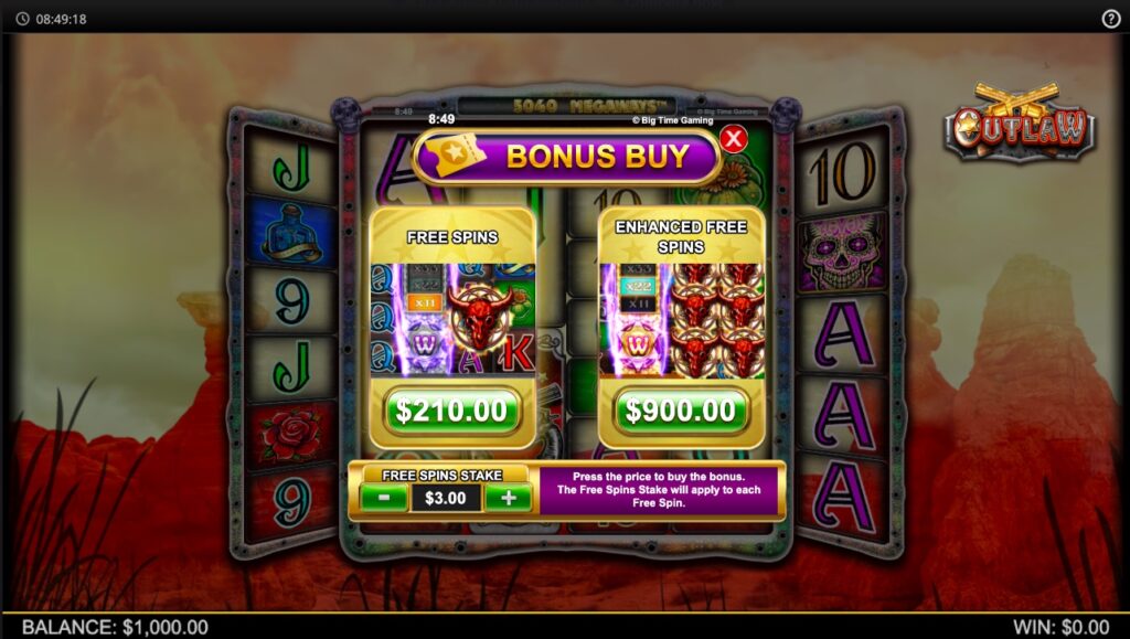 Outlaw bonus buy options