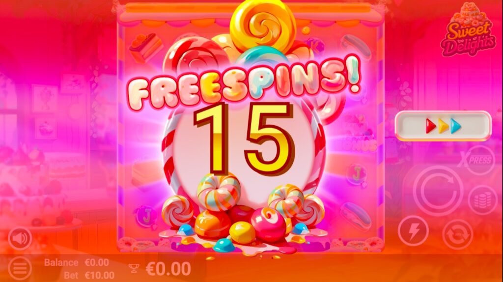 Sweet Delights free spins slot feature
