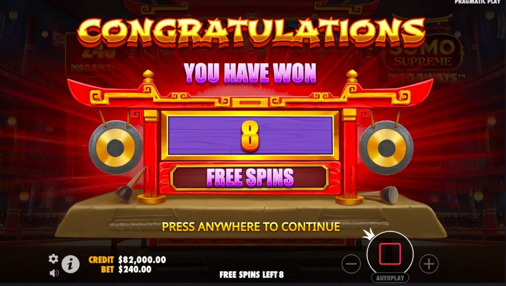 Sumo Supreme Megaways free spins bonus rounds