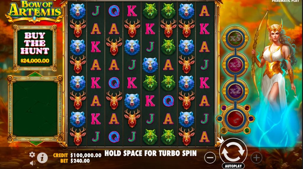 Bow of Artemis slot gameplay