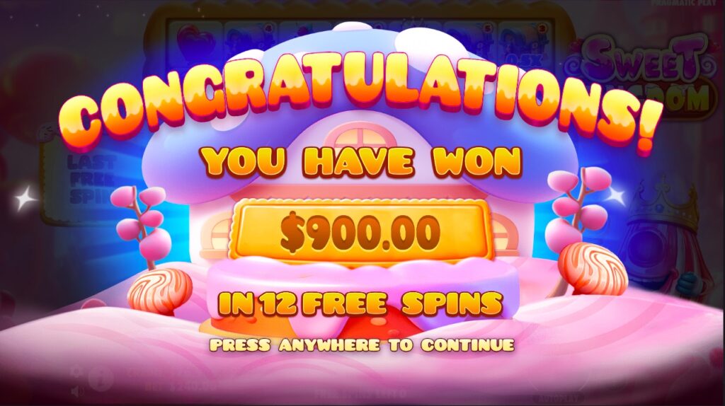 Sweet Kingdom huge slot win
