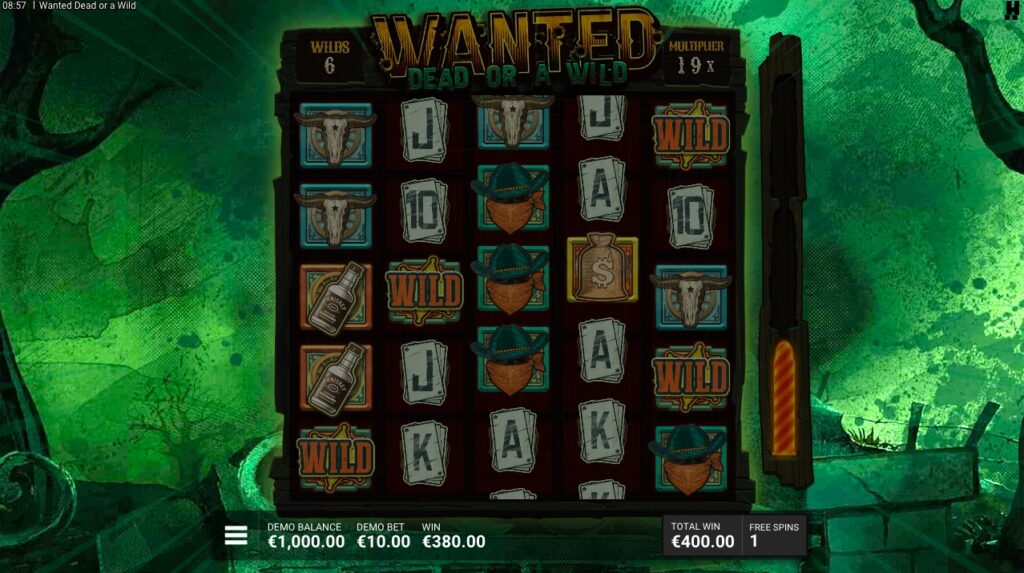 Wanted Dead or a Wild slot gameplay