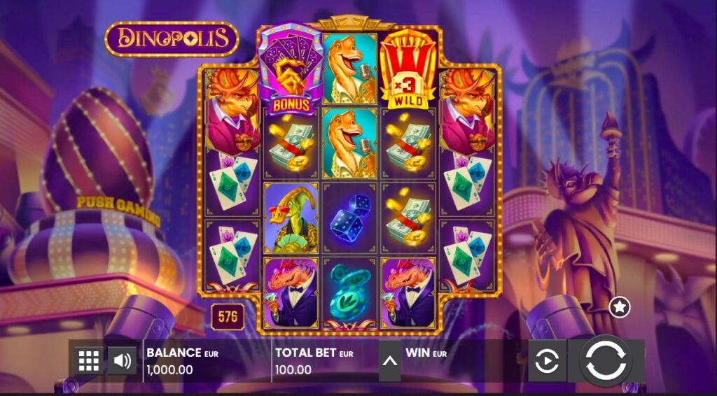 Dinopolis slot gameplay