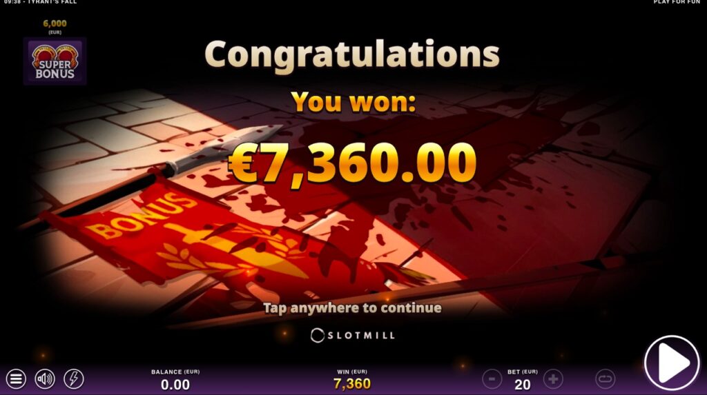 Tyrant’s Fall huge slot win