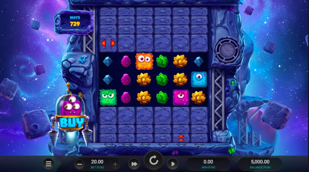 Space Miners slot features and paylines