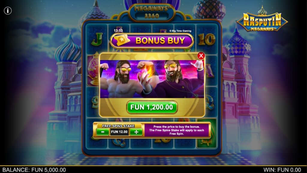 Rasputin Megaways slot gameplay