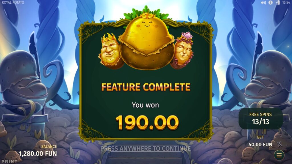 Royal Potato huge slot win