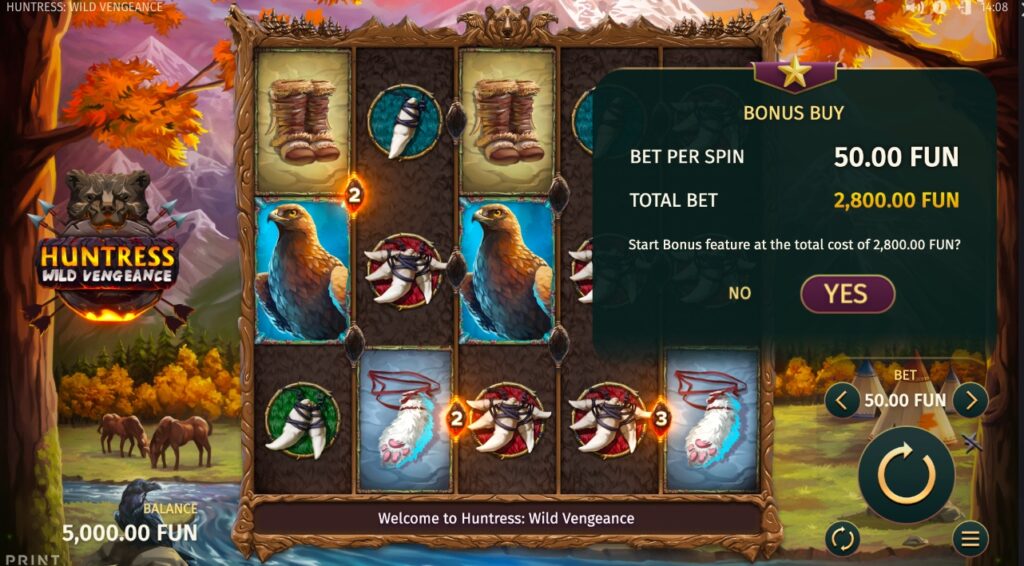 Huntress Wild Vengeance slot bonus rounds