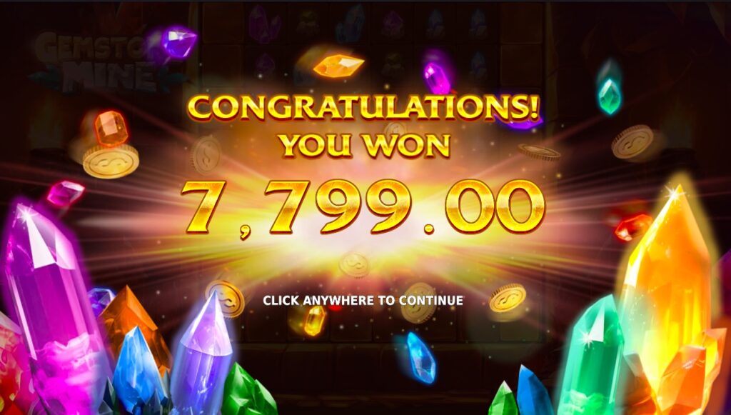 Gemstone Mine huge slot win