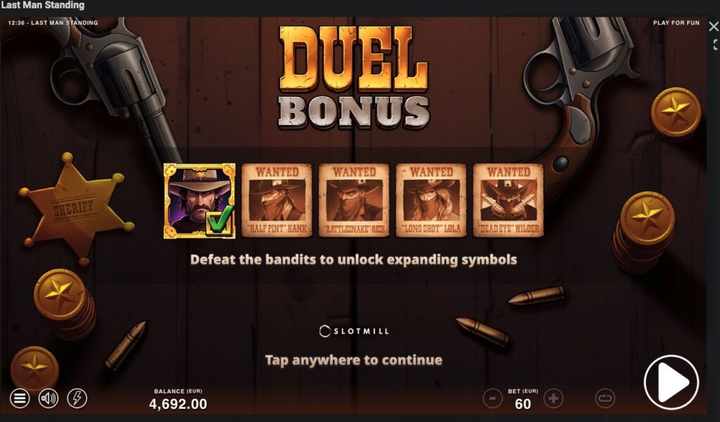 Last Man Standing features and paylines