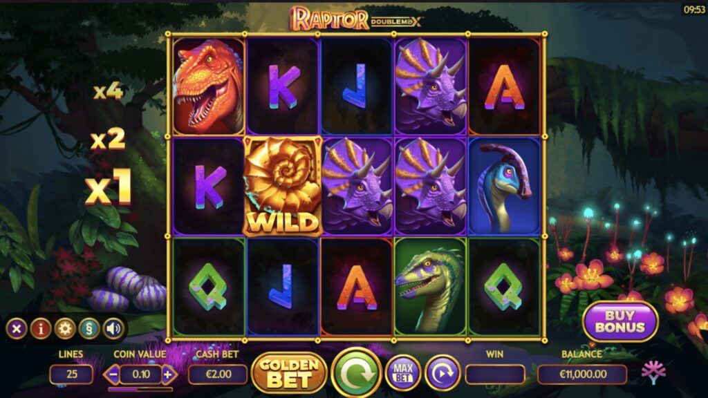 Raptor DoubleMax slot gameplay