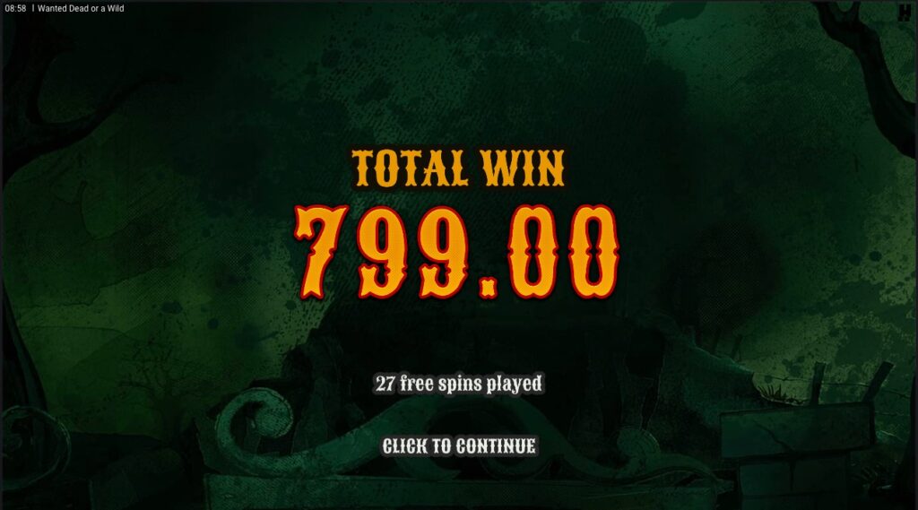 Wanted Dead or a Wild huge slot wins