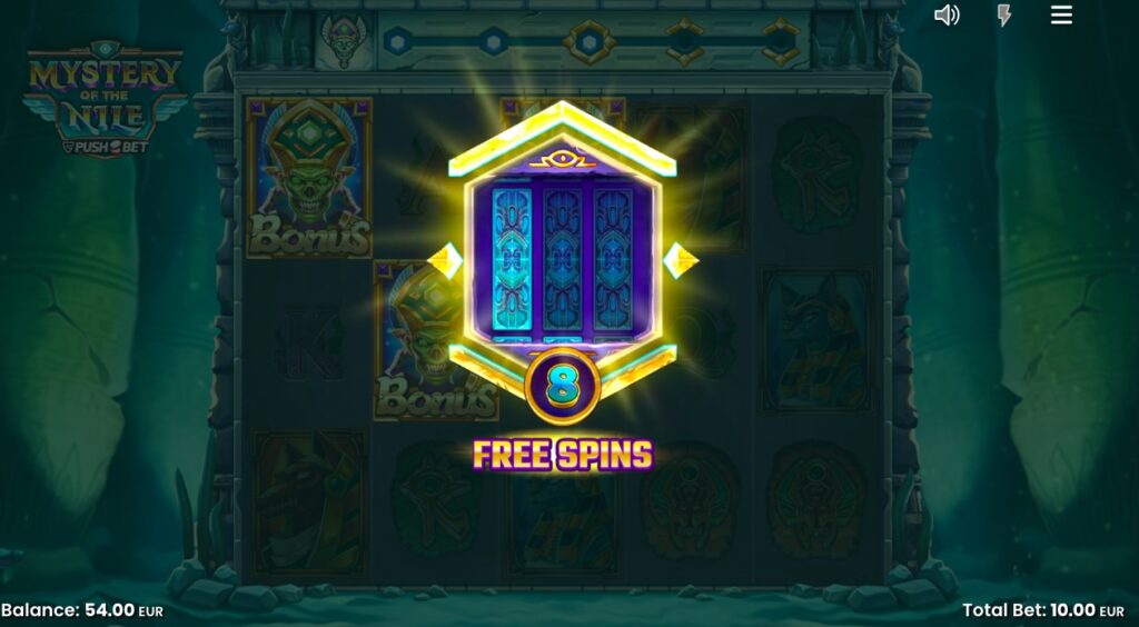 Mystery Of The Nile slot free spins feature