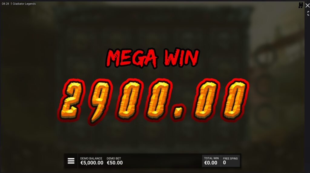 Gladiator Legends huge slot win