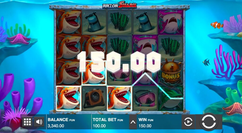 Razor Shark huge slot win