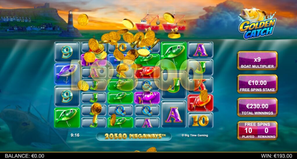 Golden Catch huge slot win