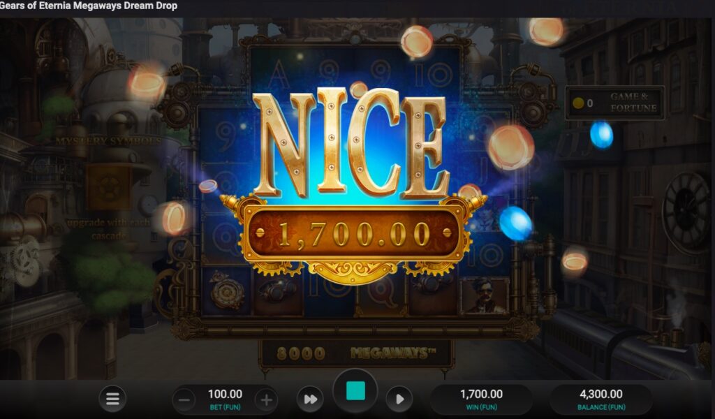 Gears of Eternia Megaways Dream Drop paylines and features