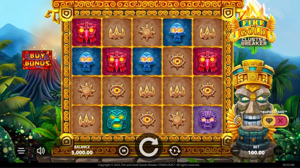 Fire And Gold Cluster Breaker slot gameplay