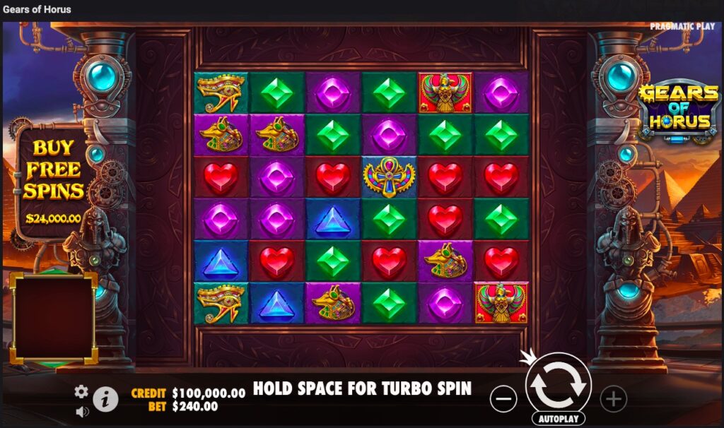 Gears of Horus slot gameplay