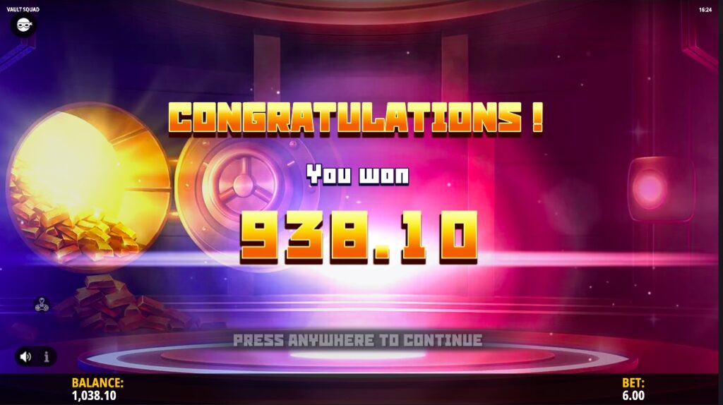 Vault Squad huge slot win