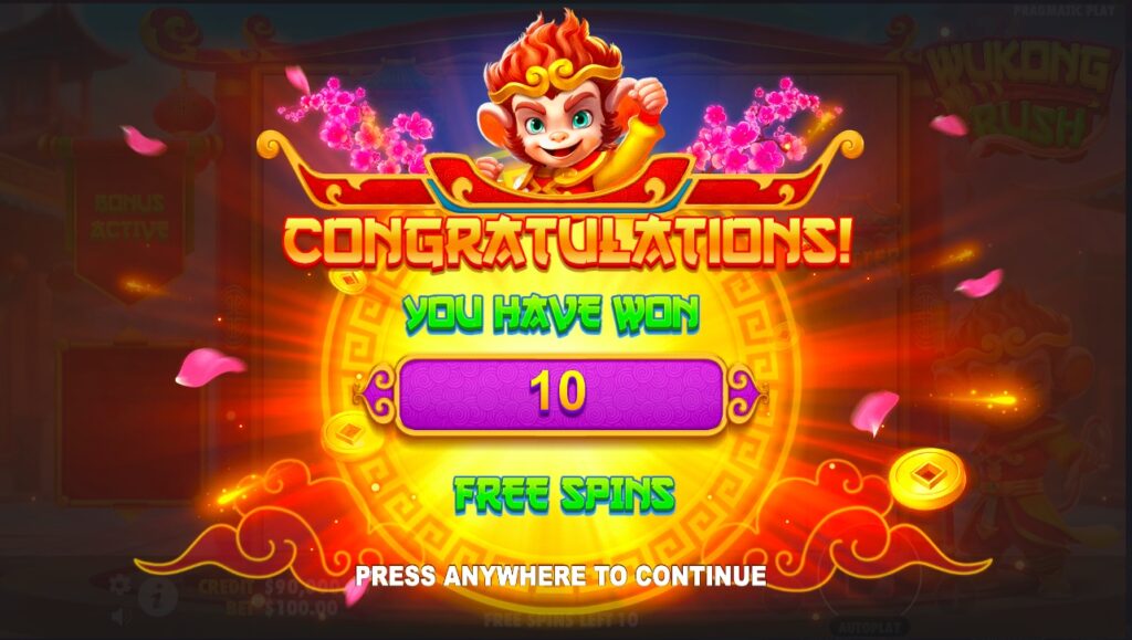 Monkey King Rush free spins feature