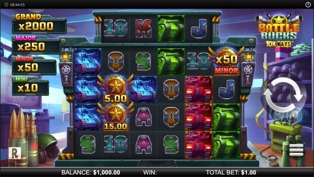 Battle Bucks 10k Ways slot gameplay