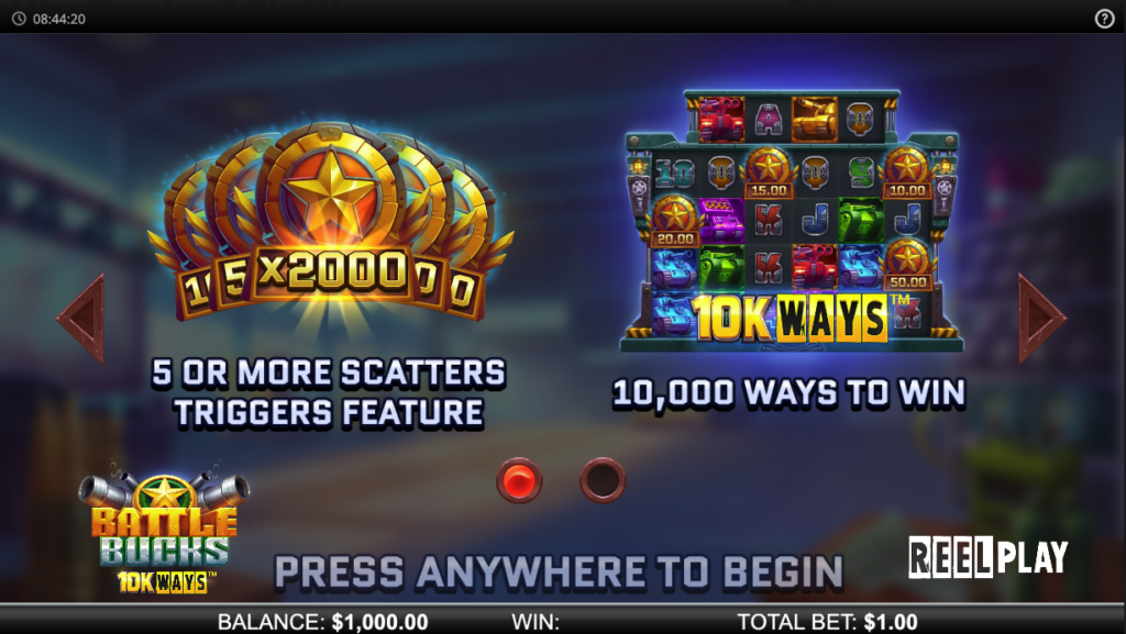 Battle Bucks 10k Ways slot paylines and features