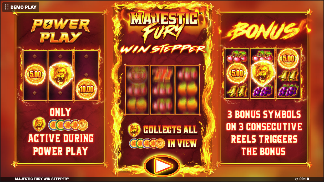 Majestic Fury Win Stepper slot paylines & features