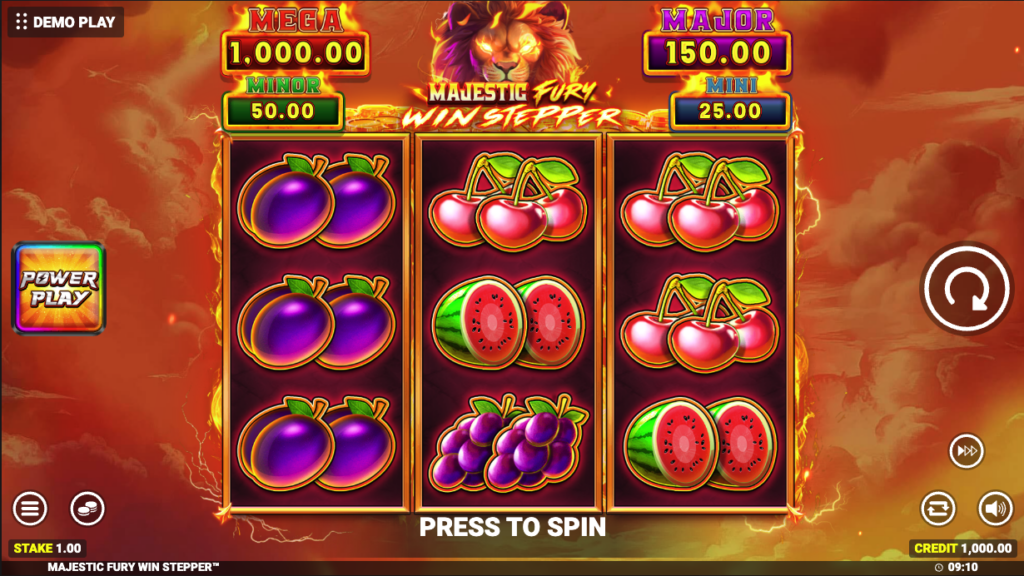 Majestic Fury Win Stepper slot gameplay