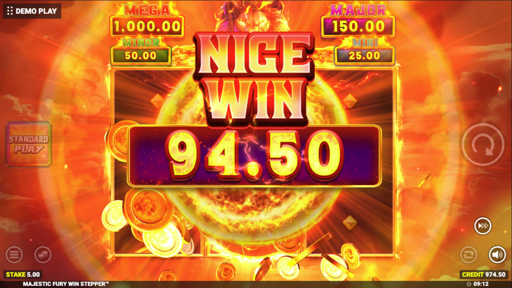 Majestic Fury Win Stepper slot gameplay