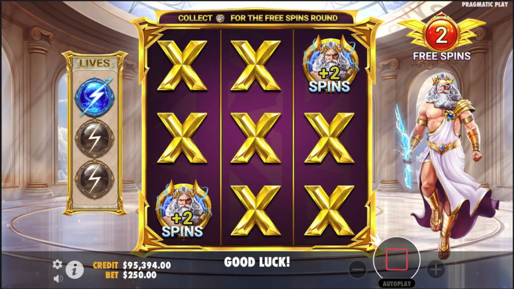 Gates of Olympus Pachi free spins gameplay